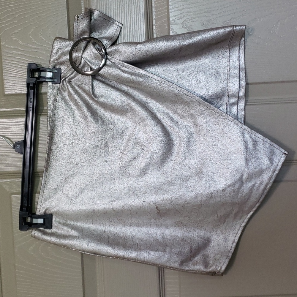 ZARA TRAFALUC faux  Suede faux wrap skirt with metal detail size 28